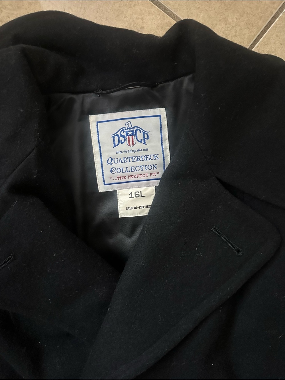 Classic Black Double-Breasted Pea Coat - Picture 6 of 7